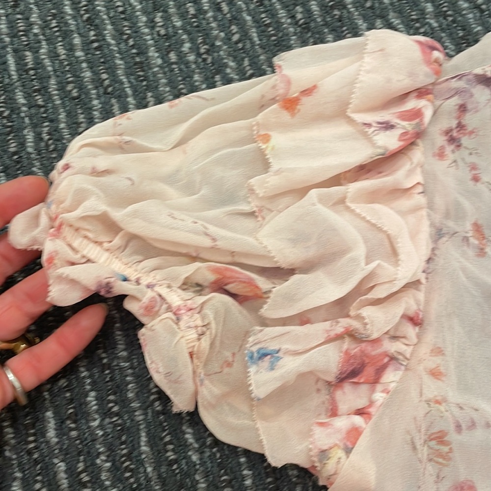 Loveshackfancy Shaye Silk Button Down Blouse In D… - image 5